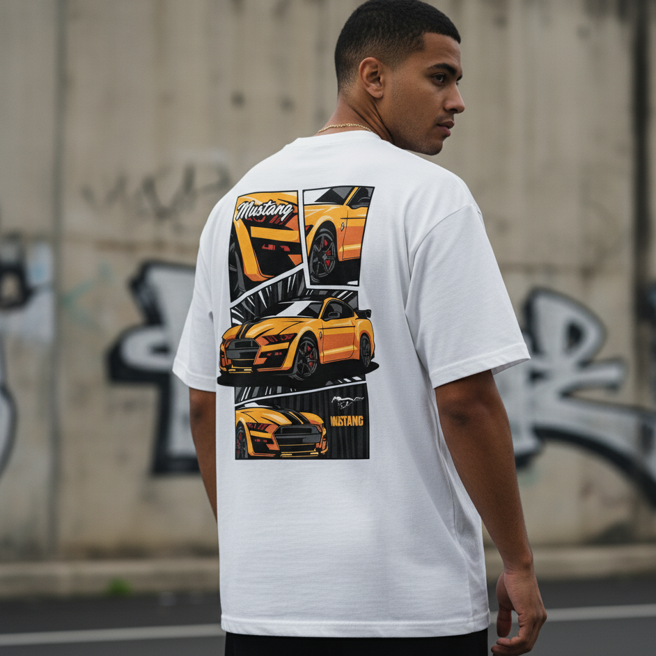💥 Ford Mustang: Comic Power Oversized Tee