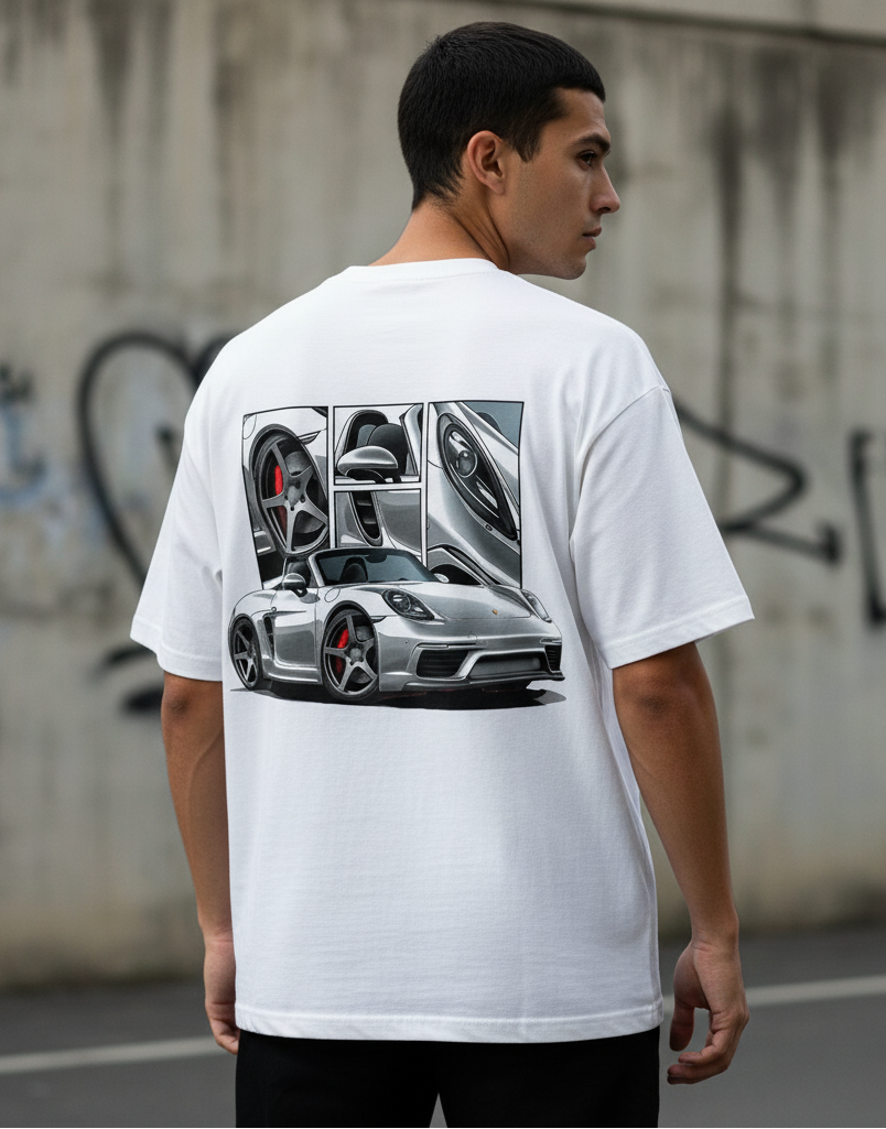 🇩🇪 Porsche 718 Boxster: Mid-Engine Maestro Oversized Tee