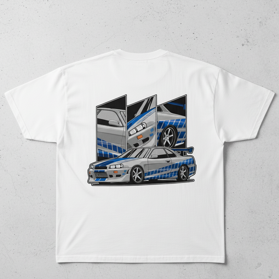🇯🇵 Nissan Skyline GT-R R34: JDM Legend Oversized Tee