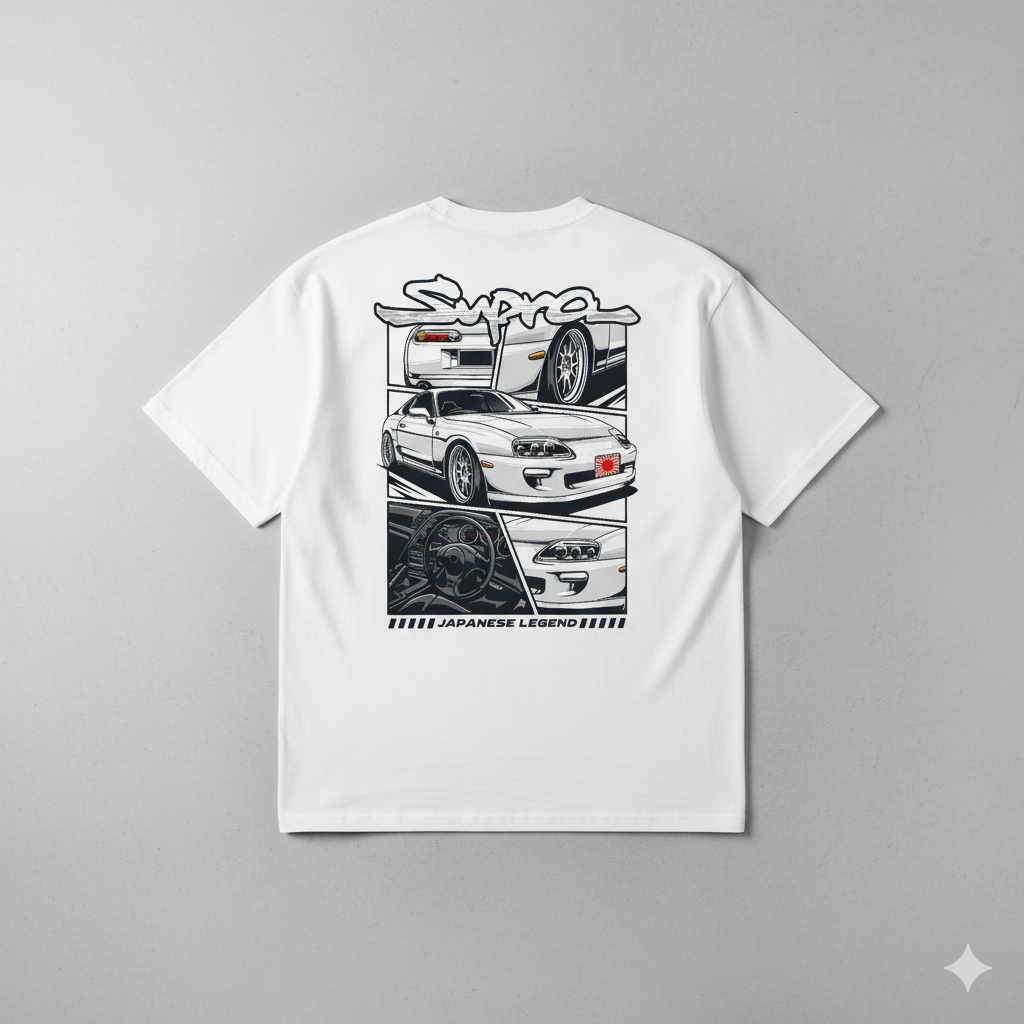 🚀 Toyota Supra A80: Japanese Legend Oversized Tee