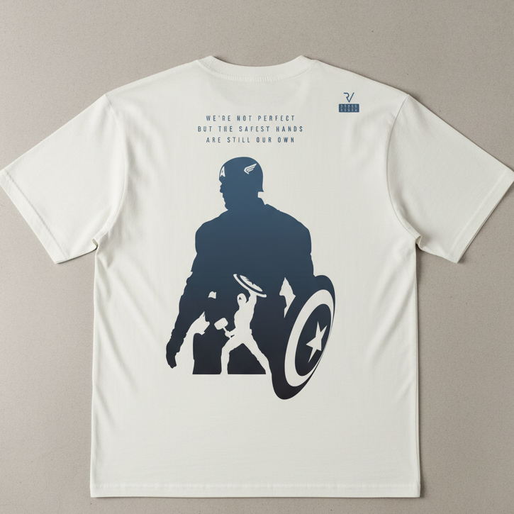 🛡️ Captain America: Safest Hands Oversized Tee