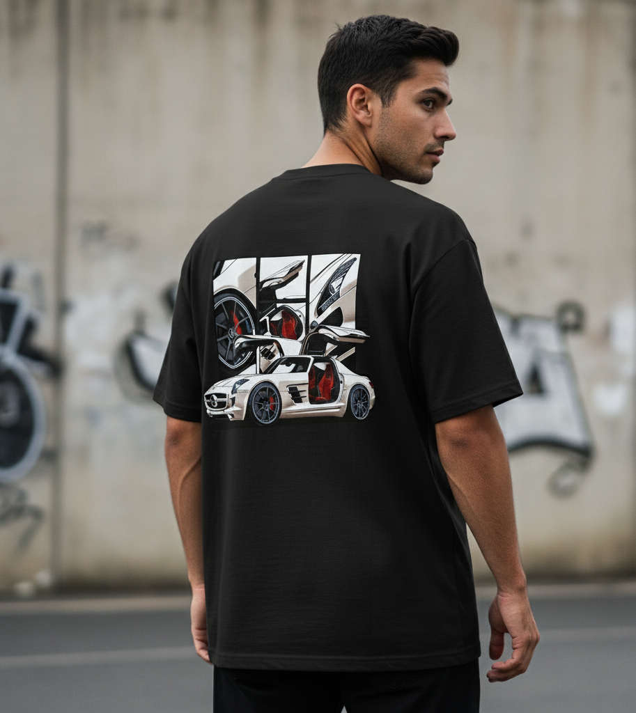 🦅 Mercedes-Benz SLS AMG: Gullwing Icon Oversized Tee