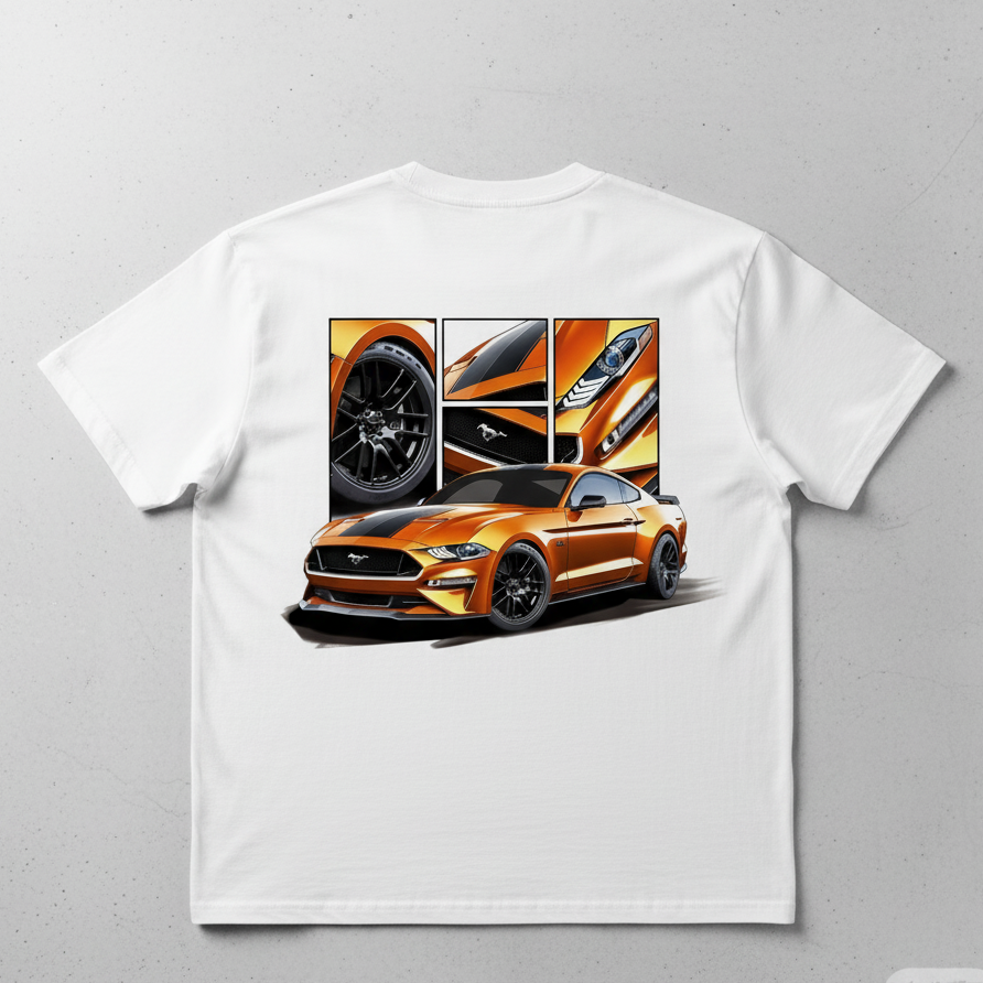🍊 Ford Mustang GT: Modern Muscle Oversized Tee