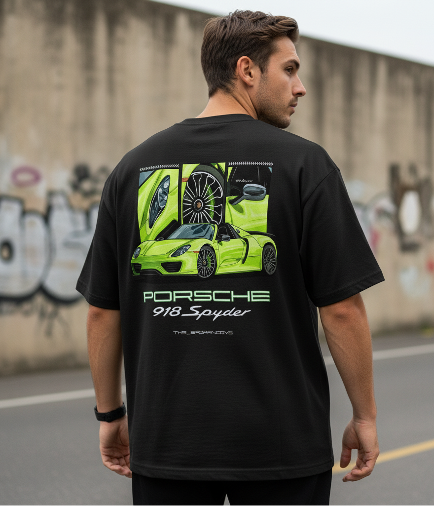 ⚡ Porsche 918 Spyder: Hybrid Hypercar Oversized Tee