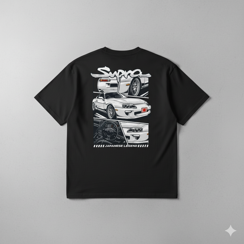 🚀 Toyota Supra A80: Japanese Legend Oversized Tee