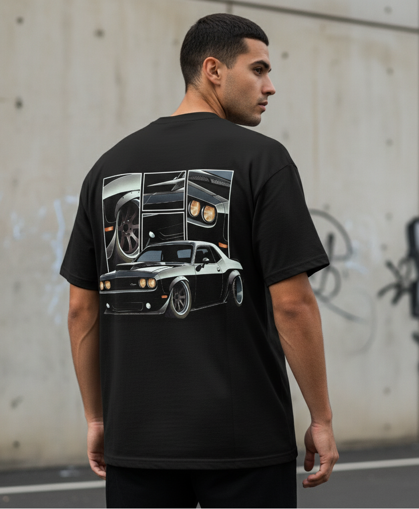 🔥 Dodge Challenger: Vintage Muscle Oversized Tee