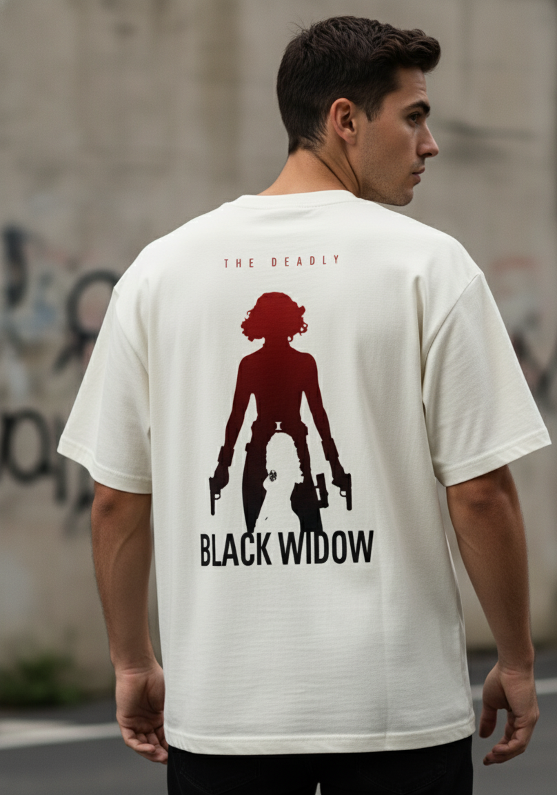 🕷️ Black Widow: The Deadly Oversized Tee