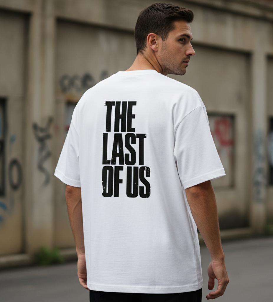 🎮 TLOU Fan Gear: The Last of Us Iconic Back Print Tee(WHITE)