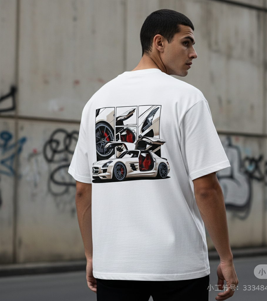 🦅 Mercedes-Benz SLS AMG: Gullwing Icon Oversized Tee