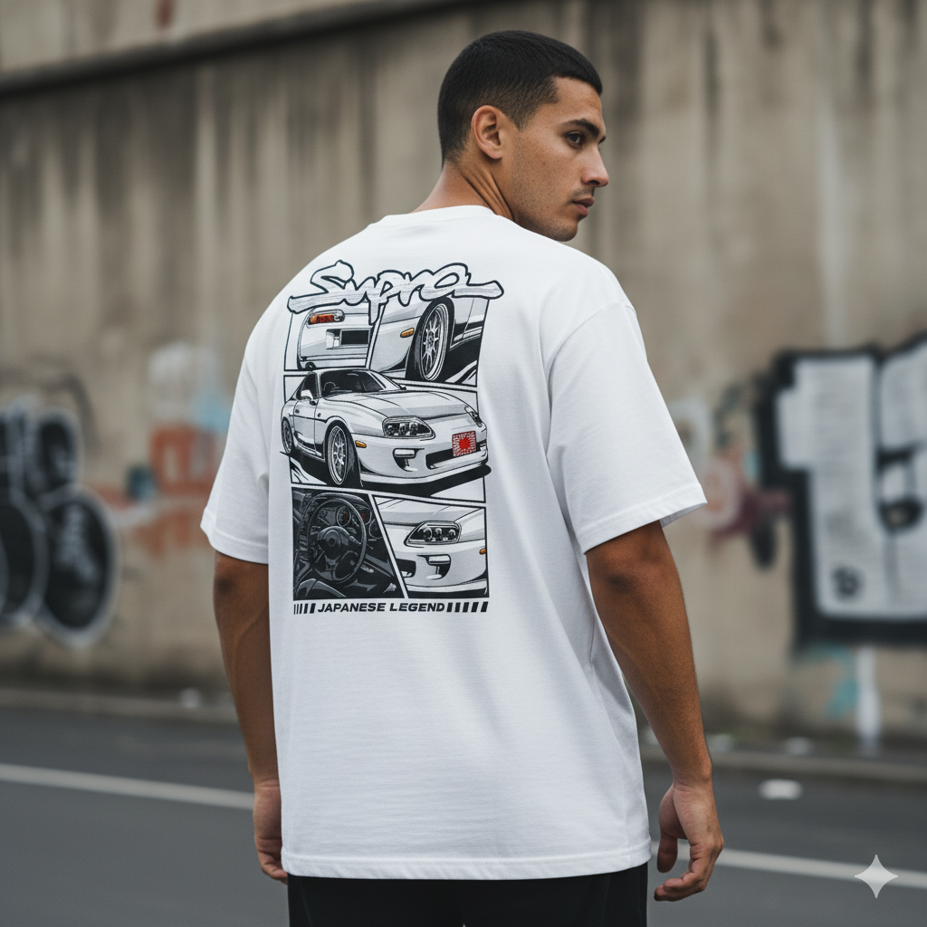 🚀 Toyota Supra A80: Japanese Legend Oversized Tee