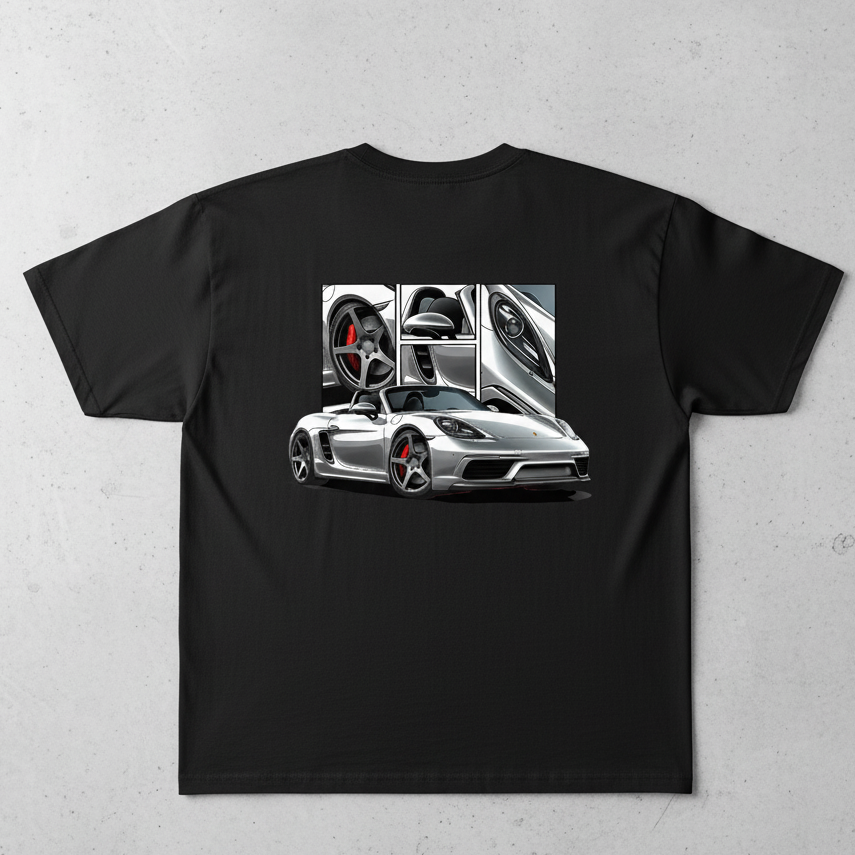 🇩🇪 Porsche 718 Boxster: Mid-Engine Maestro Oversized Tee