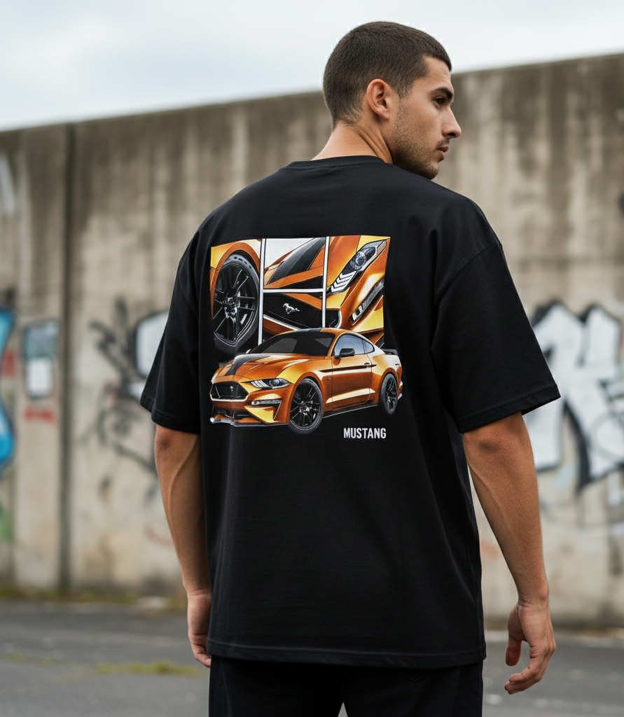 🍊 Ford Mustang GT: Modern Muscle Oversized Tee