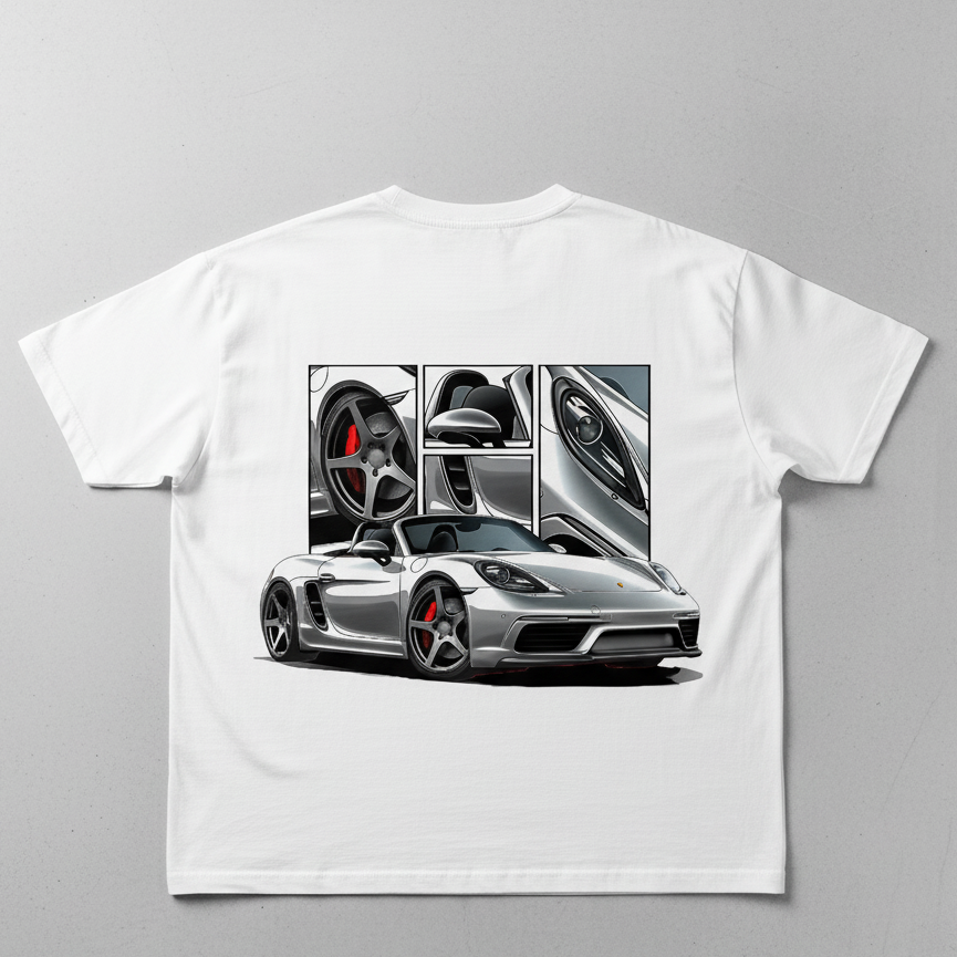 🇩🇪 Porsche 718 Boxster: Mid-Engine Maestro Oversized Tee