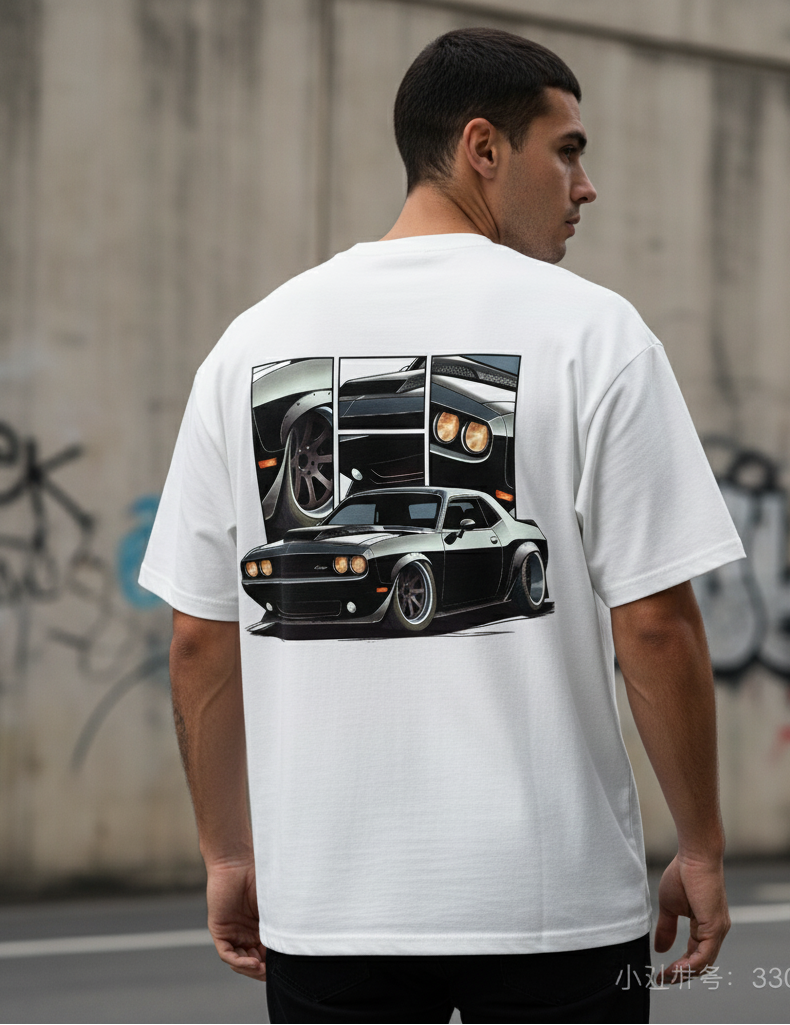 🔥 Dodge Challenger: Vintage Muscle Oversized Tee
