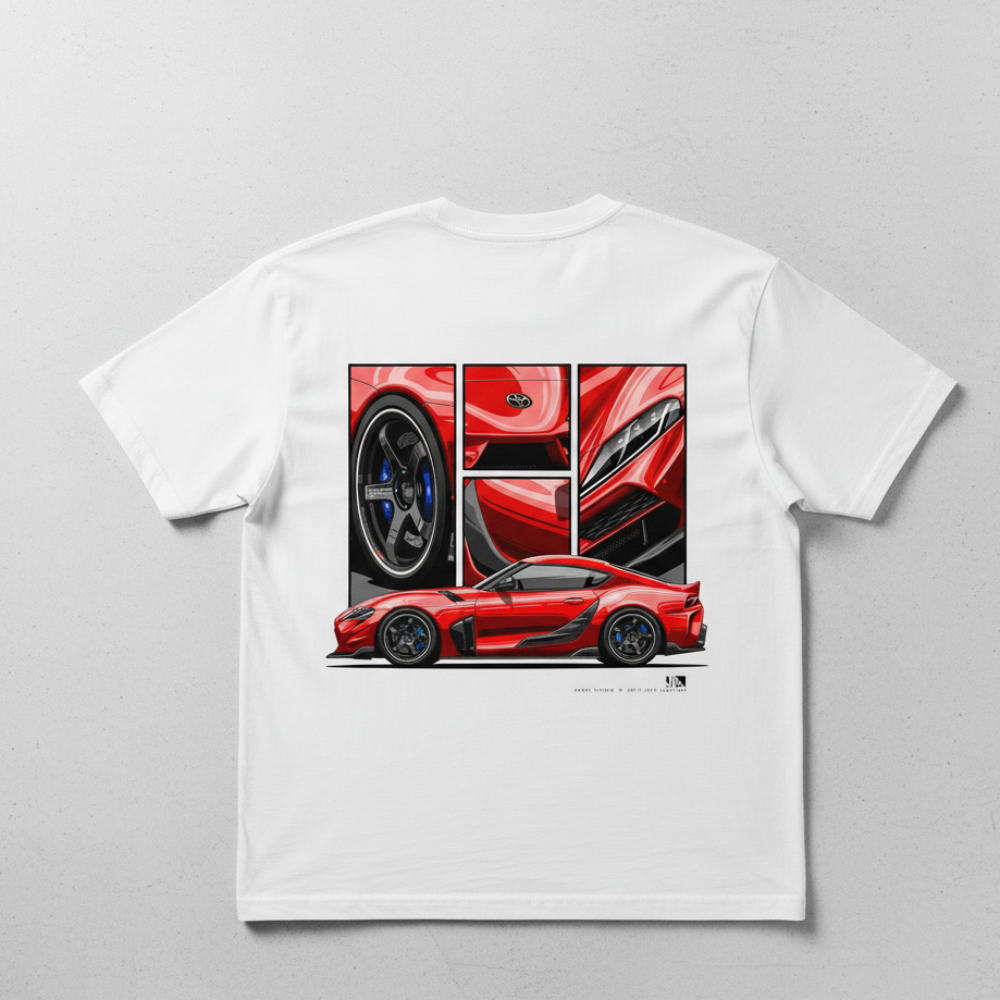 🔴 Toyota Supra A90: Redline Revival Oversized Tee