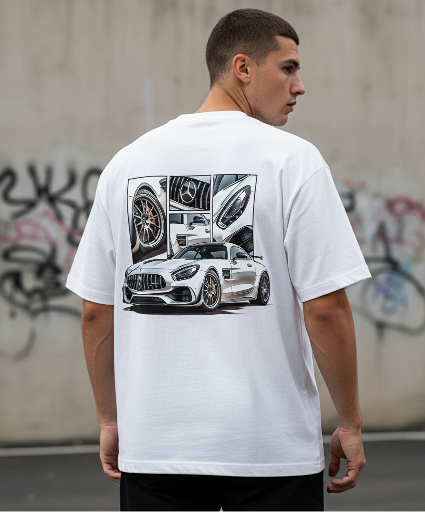 🏁 Mercedes-AMG GT: Pure Performance Oversized Tee