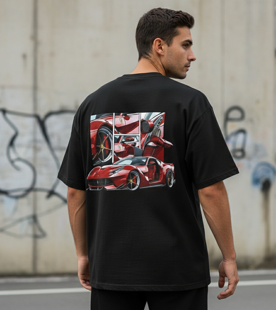 🇮🇹 Ferrari: Prancing Horse Oversized Tee