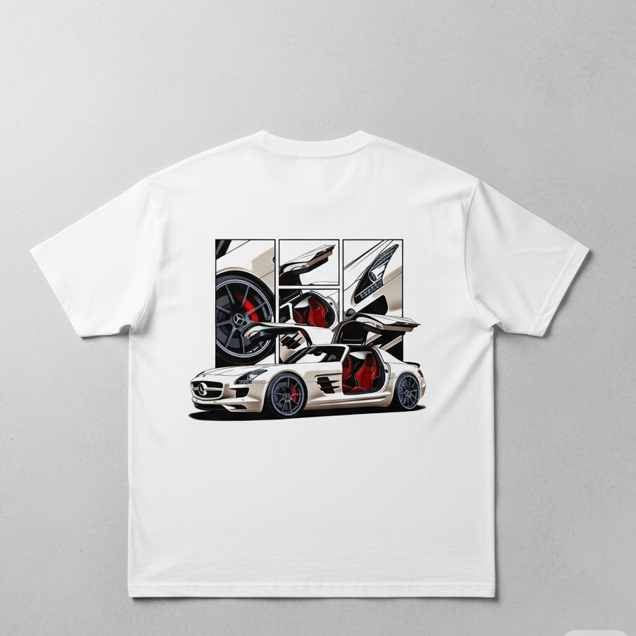 🦅 Mercedes-Benz SLS AMG: Gullwing Icon Oversized Tee
