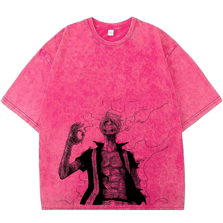 👨🍳 One Piece: Black Leg Sanji Acid Wash Oversized Tee