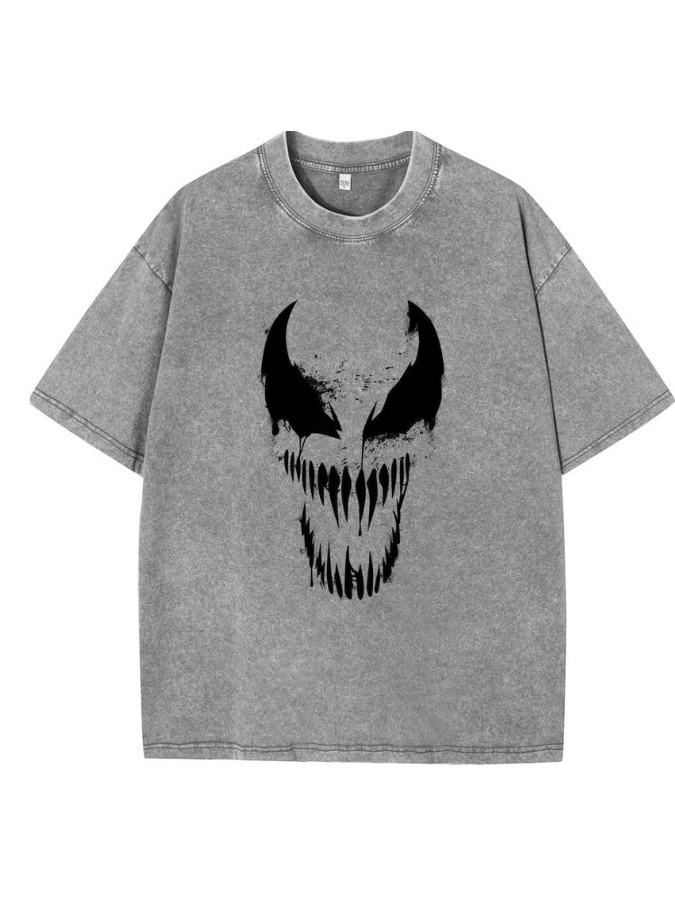 😈 Venom: Lethal Grin Acid Wash Oversized Tee