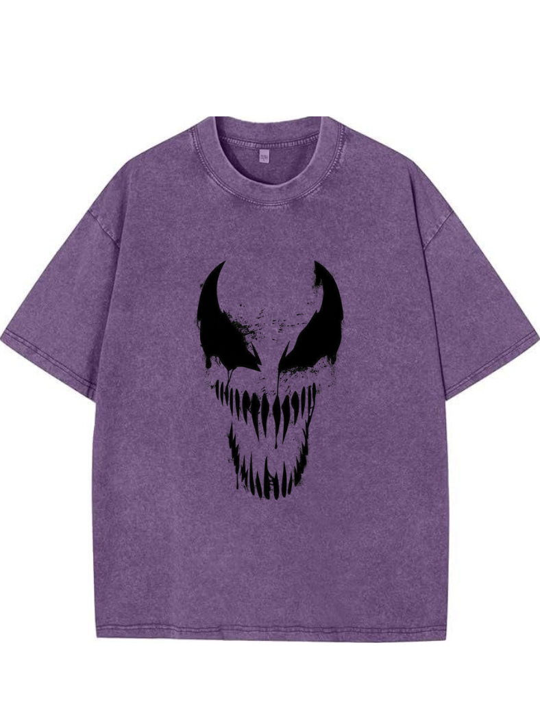 😈 Venom: Lethal Grin Acid Wash Oversized Tee