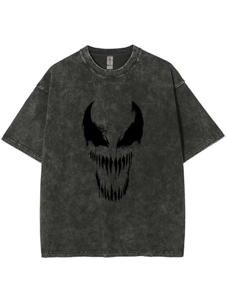 😈 Venom: Lethal Grin Acid Wash Oversized Tee