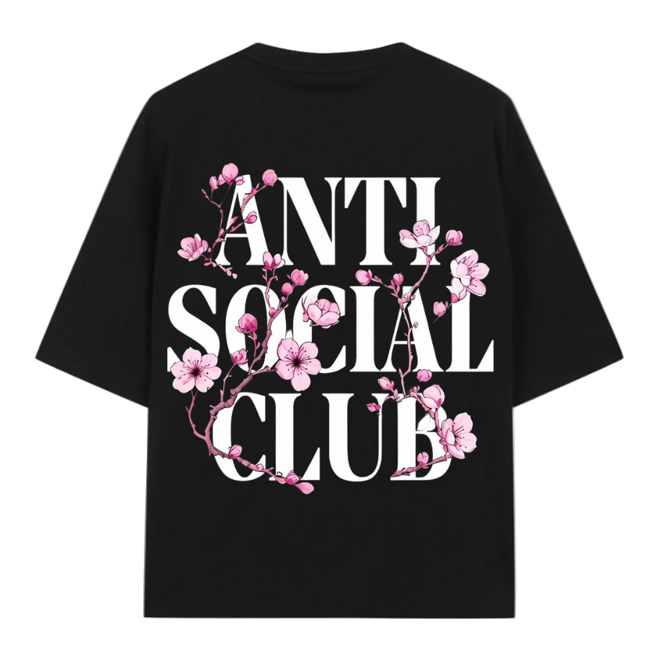 🌸 Anti Social Club: Cherry Blossom Oversized Tee