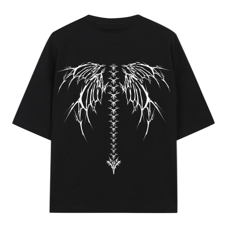 💀 Spine Wings: Demonic Anatomy Oversized Tee