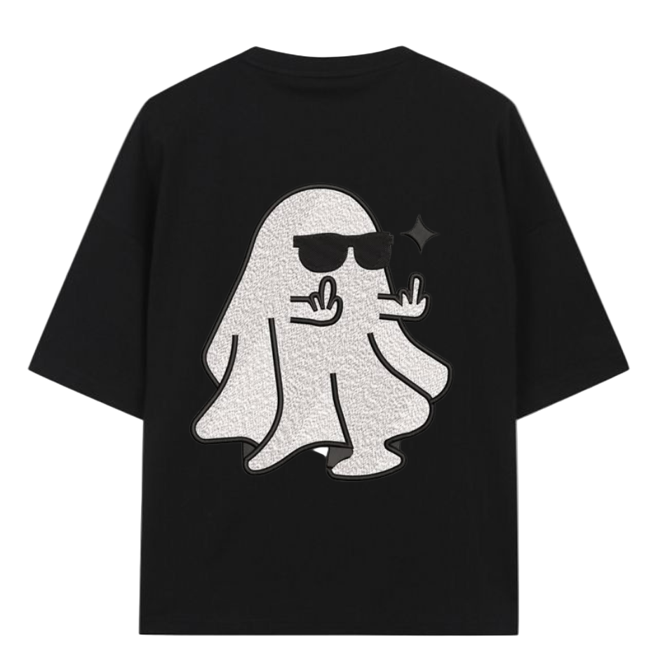 👻 Chill Ghost Oversized Tee (Black)
