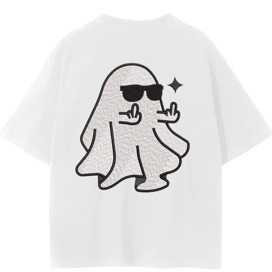 👻 Chill Ghost Oversized Tee (Black)