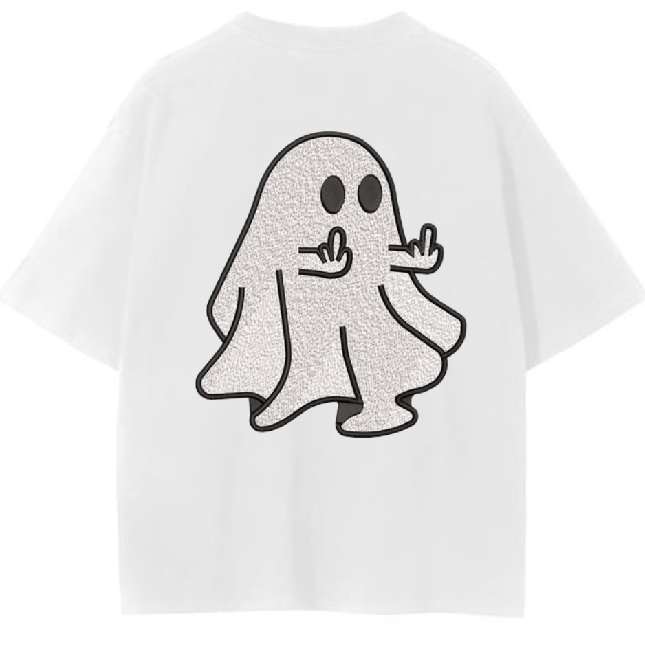 👻 Mischievous Ghost Oversized Tee (Black)