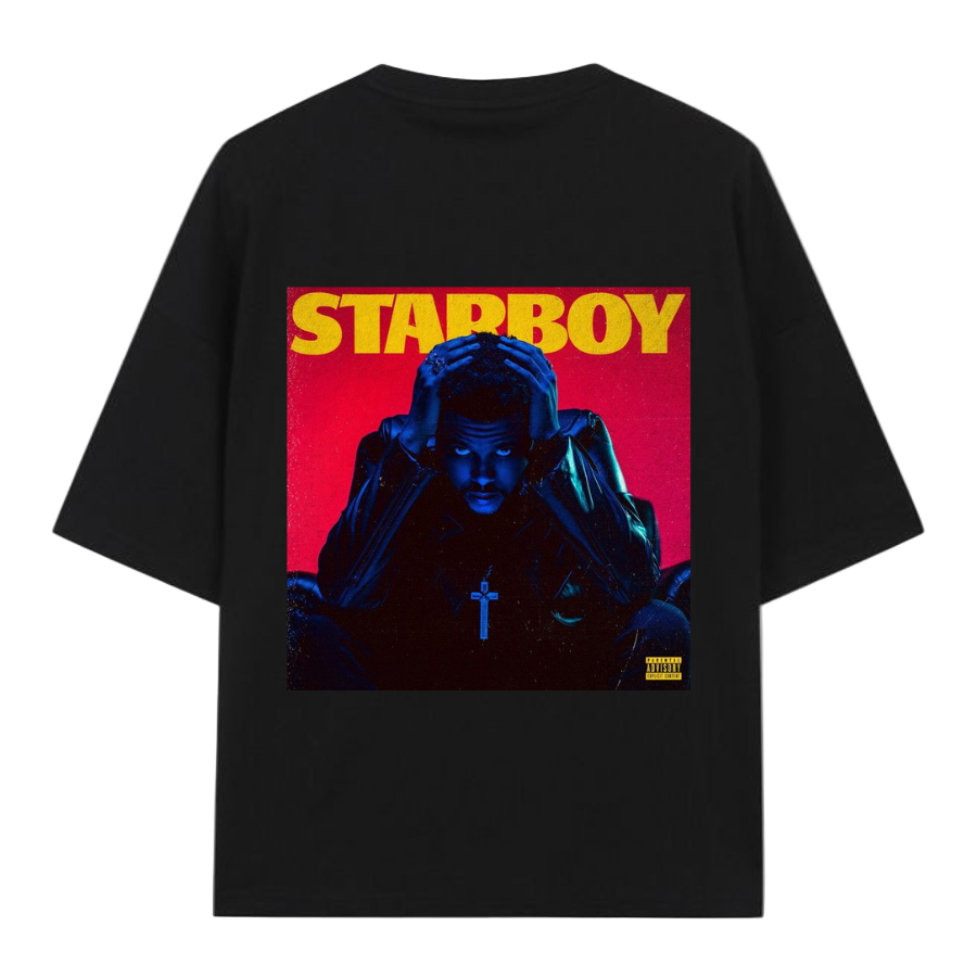 ⭐ The Weeknd "Starboy" Album Art Oversized Tee (Black)