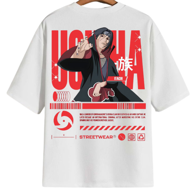 👁️ Itachi Uchiha: Scarlet Legacy Oversized Tee