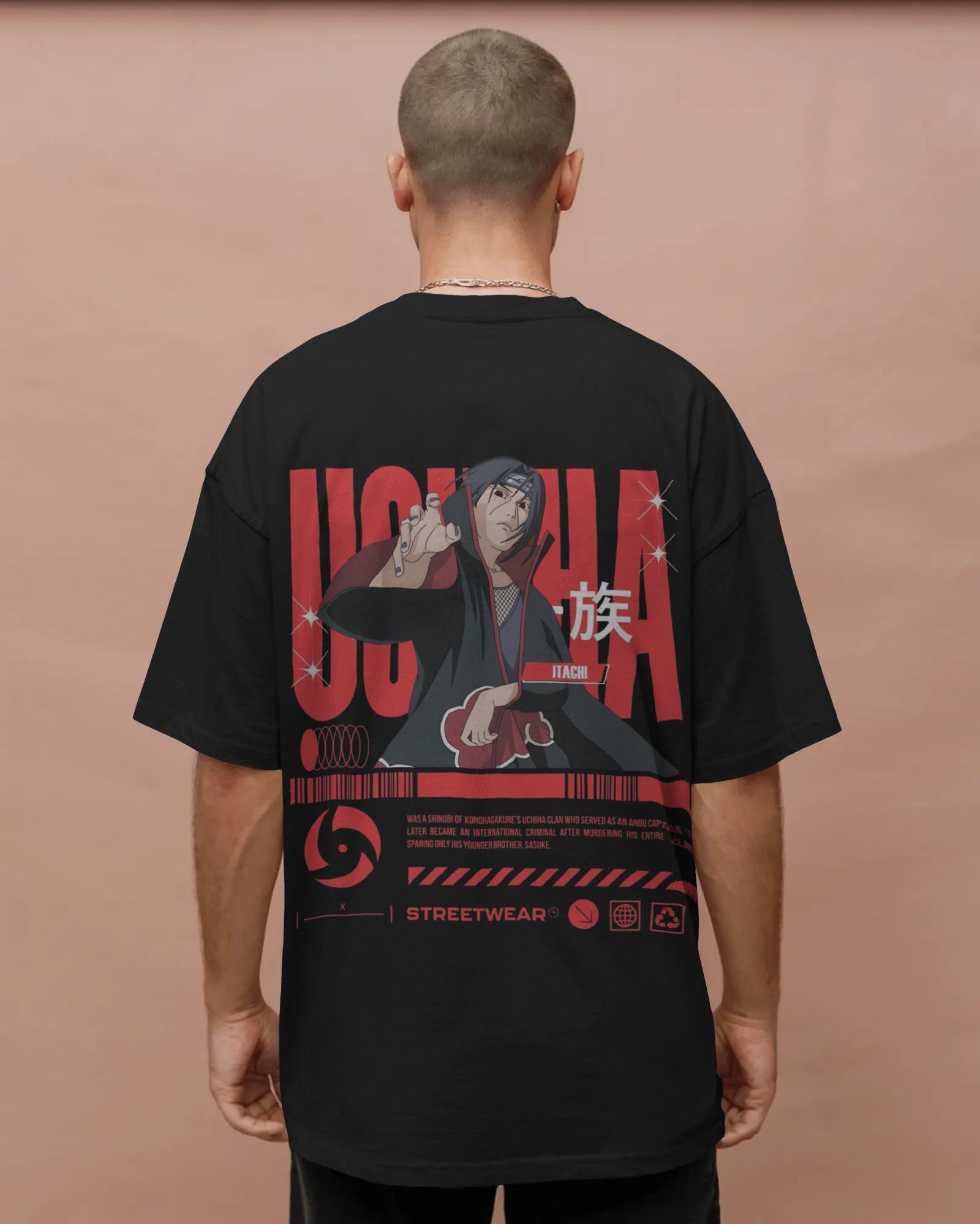 👁️ Itachi Uchiha: Scarlet Legacy Oversized Tee