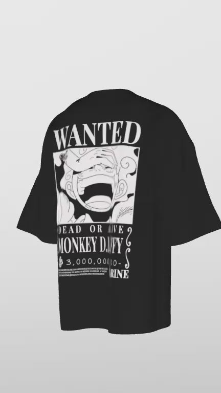 🏴☠️ One Piece: Luffy Wanted Poster Oversized Tee